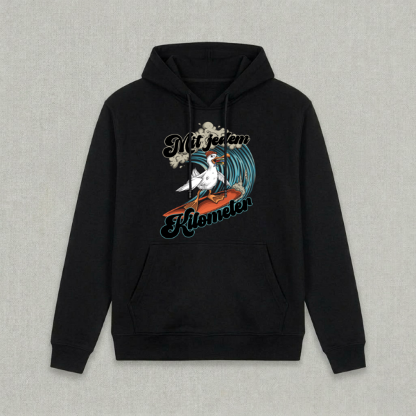 Mit jedem Kilometer Hoodie_schwarz_Front Hoodie "Mit jedem Kilometer"